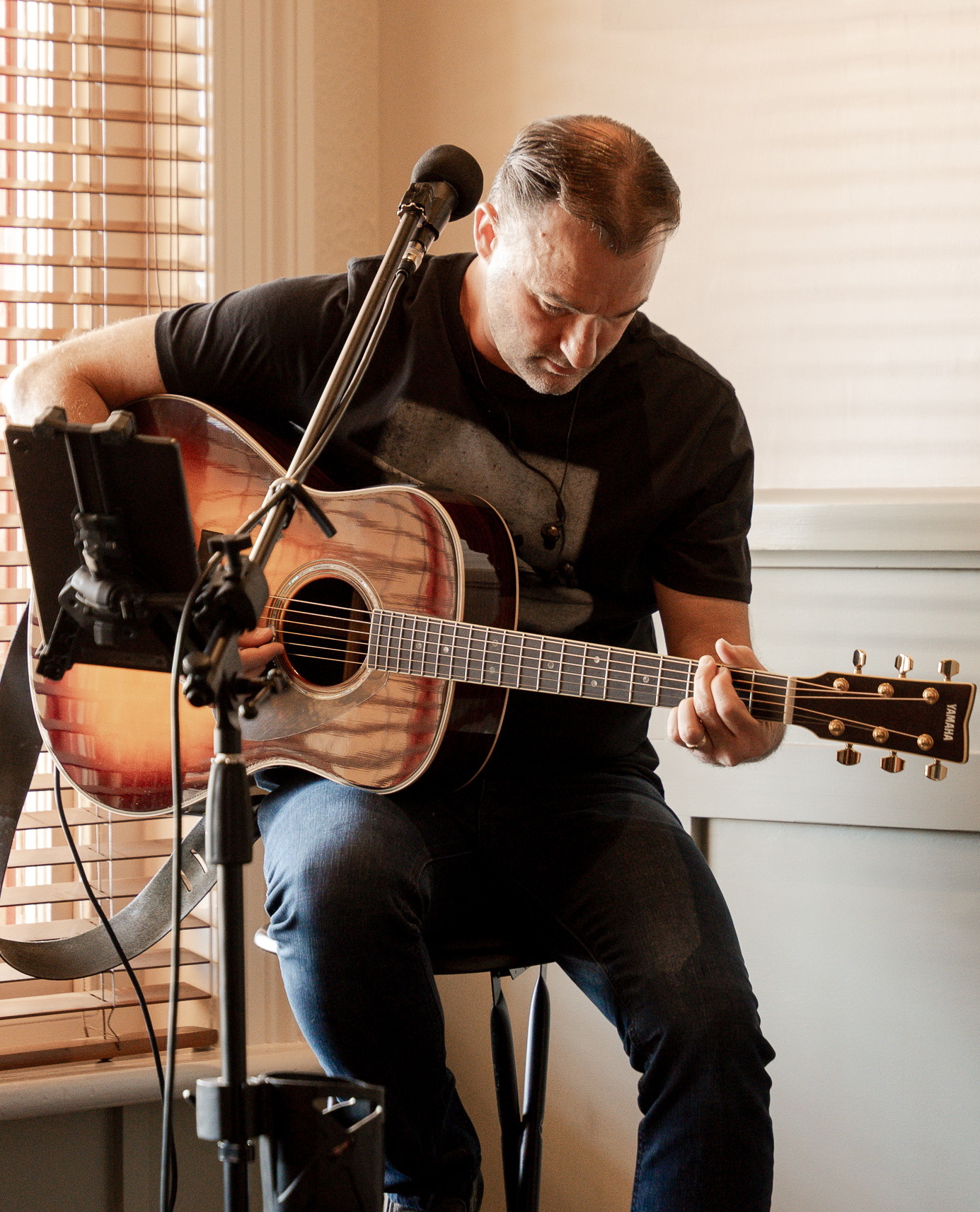 Stevie D, acoustic guitar and singer solo in Adelaide