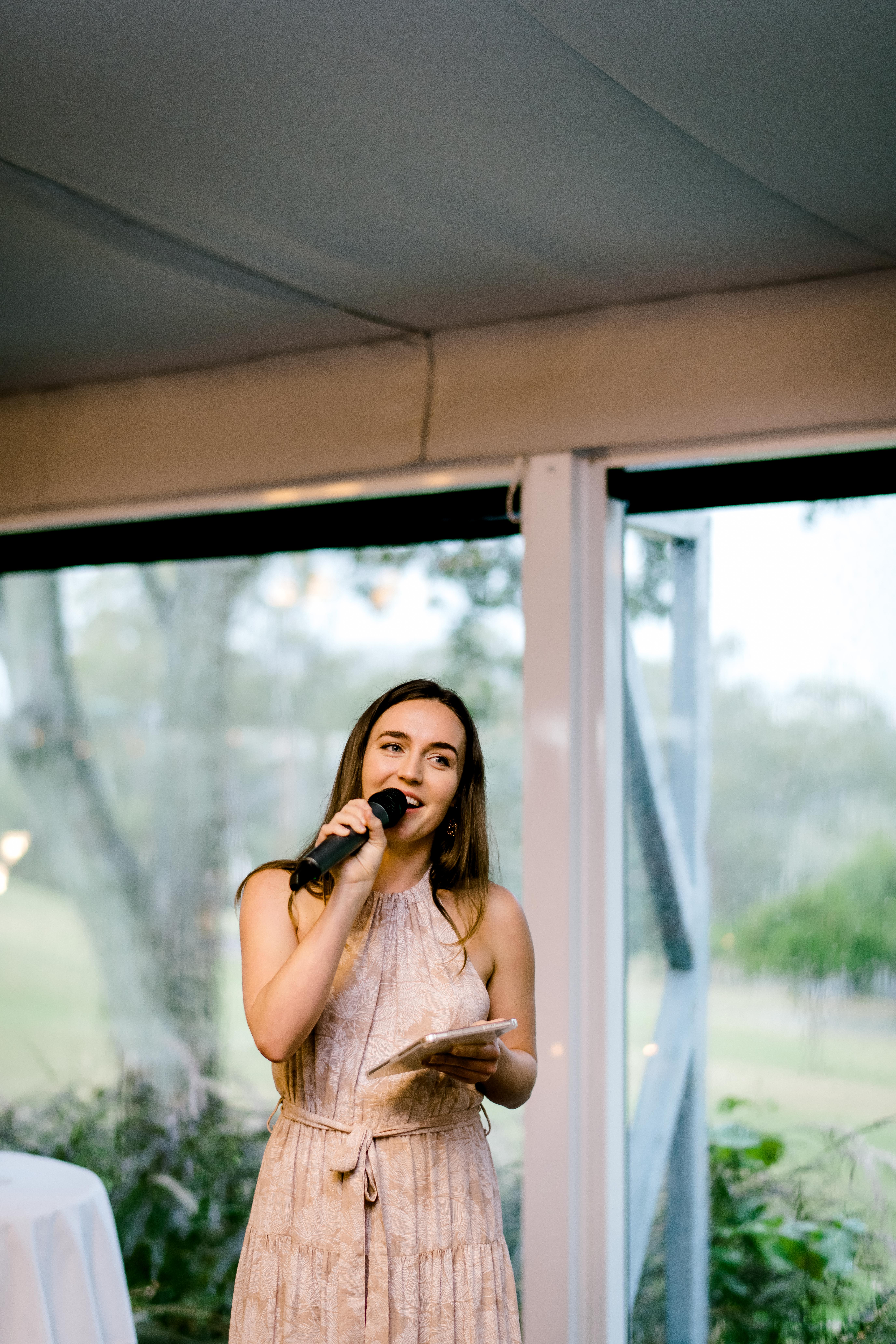 Lara Wilkinson, mc-master of ceremonies in Gold Coast